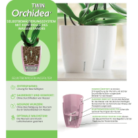 Happy-Plants Orchidea Twin Orchideentopf Selbstbewässernd Ø 16.7 cm, H 20 cm 3.3 Liter - Weiß